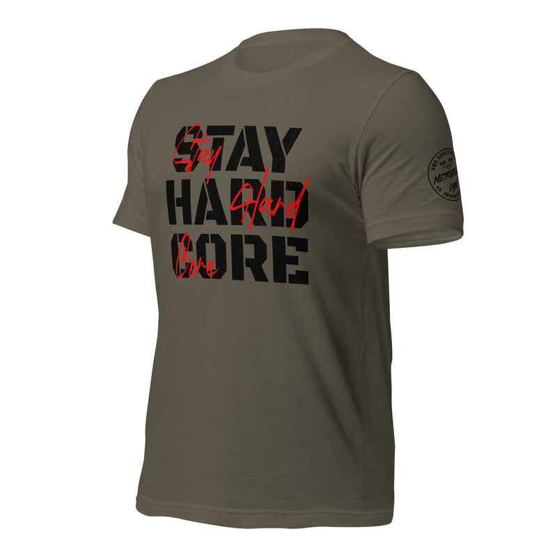 Load image into Gallery viewer, Metroflex Stay Hardcore Tee – Push Beyond Limits
